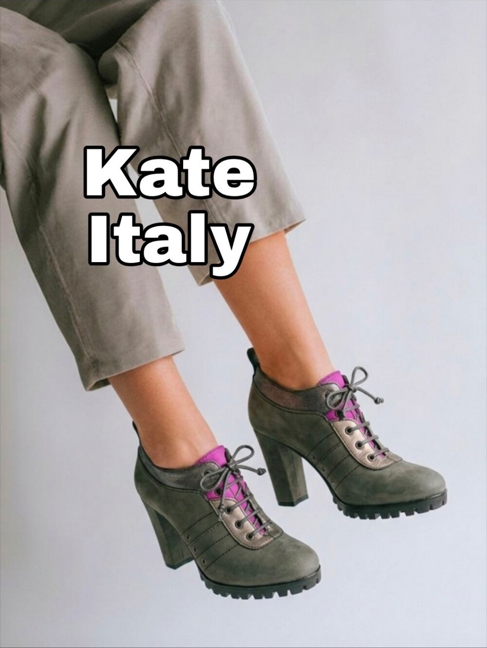 Flash Sale Kate Italy Made Womens 35 5 Nubuck Leather Lace Up Oxfords Heels